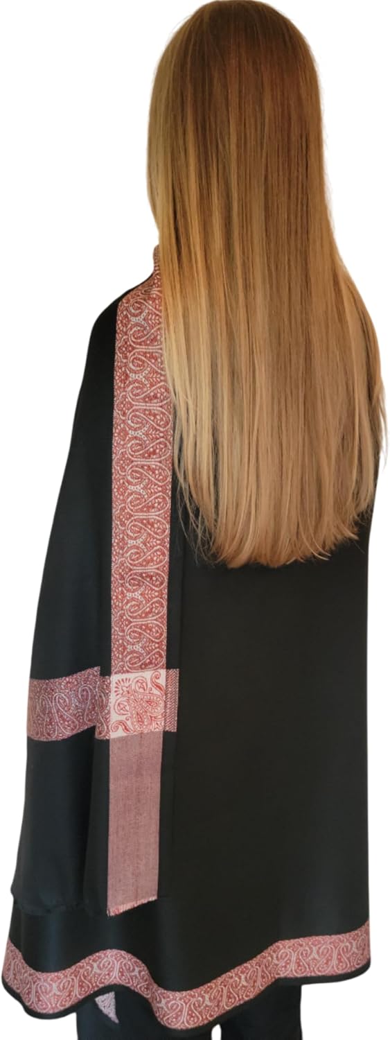 Soft Premium Wool Blend Meditation Shawl - Large Unisex Prayer Wrap, Oversize Scarf & Versatile Blanket