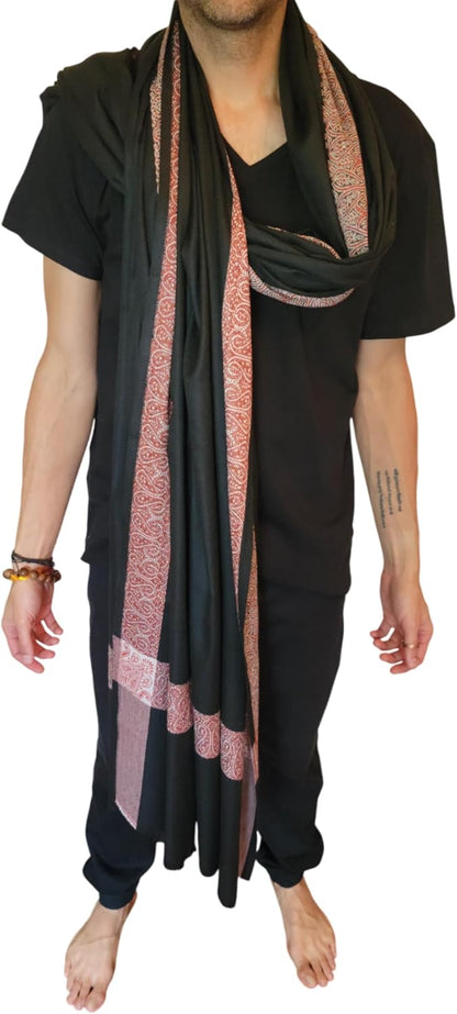 Soft Premium Wool Blend Meditation Shawl - Large Unisex Prayer Wrap, Oversize Scarf & Versatile Blanket