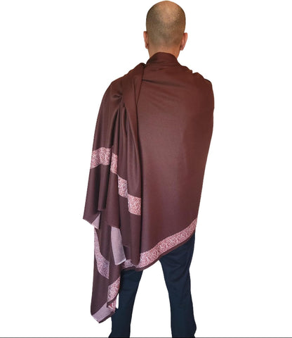 Soft Premium Wool Blend Meditation Shawl - Large Unisex Prayer Wrap, Oversize Scarf & Versatile Blanket