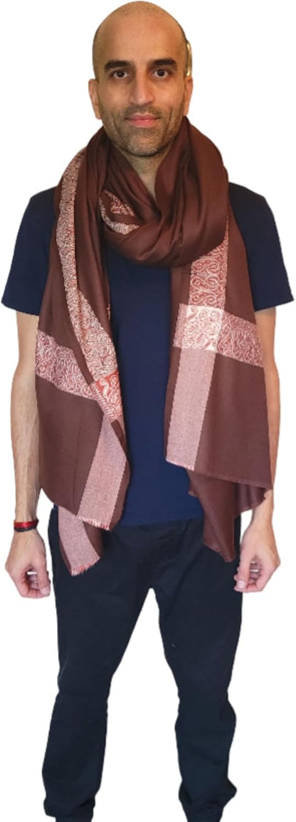 Soft Premium Wool Blend Meditation Shawl - Large Unisex Prayer Wrap, Oversize Scarf & Versatile Blanket