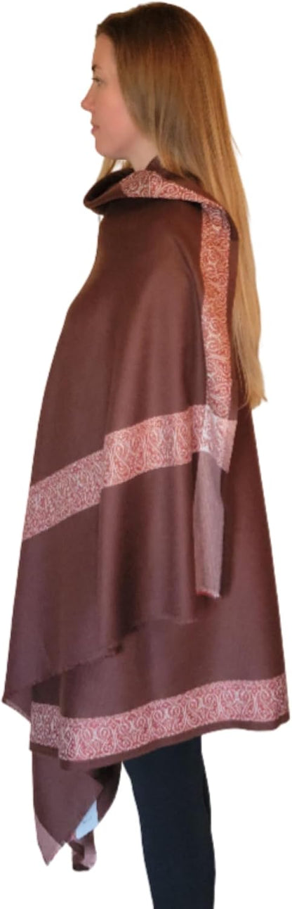 Soft Premium Wool Blend Meditation Shawl - Large Unisex Prayer Wrap, Oversize Scarf & Versatile Blanket