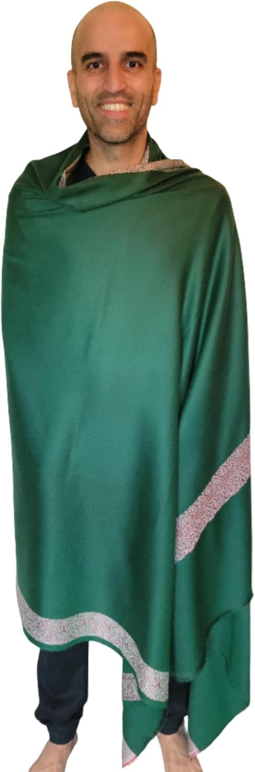 Soft Premium Wool Blend Meditation Shawl - Large Unisex Prayer Wrap, Oversize Scarf & Versatile Blanket