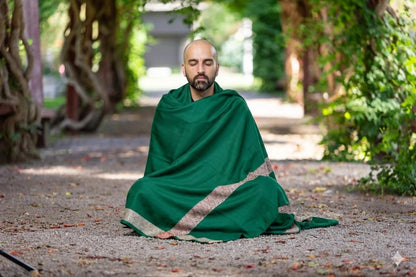 Soft Premium Wool Blend Meditation Shawl - Large Unisex Prayer Wrap, Oversize Scarf & Versatile Blanket