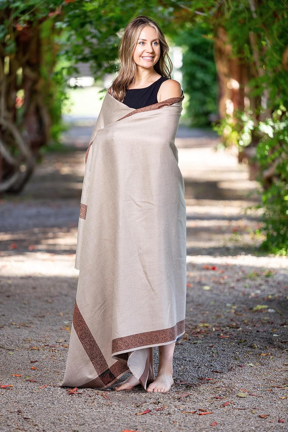 Soft Premium Wool Blend Meditation Shawl - Large Unisex Prayer Wrap, Oversize Scarf & Versatile Blanket