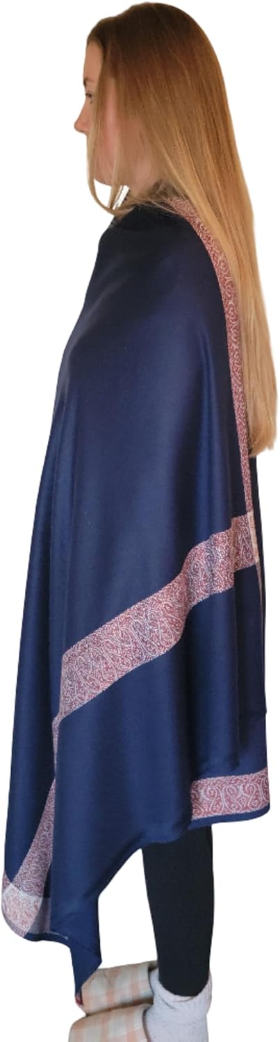 Soft Premium Wool Blend Meditation Shawl - Large Unisex Prayer Wrap, Oversize Scarf & Versatile Blanket