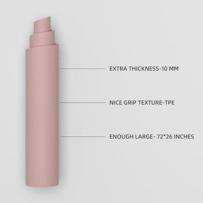 TPE Yoga Mat 72"x26"x0.4" Thick Non Slip Exercise Fitness Mat