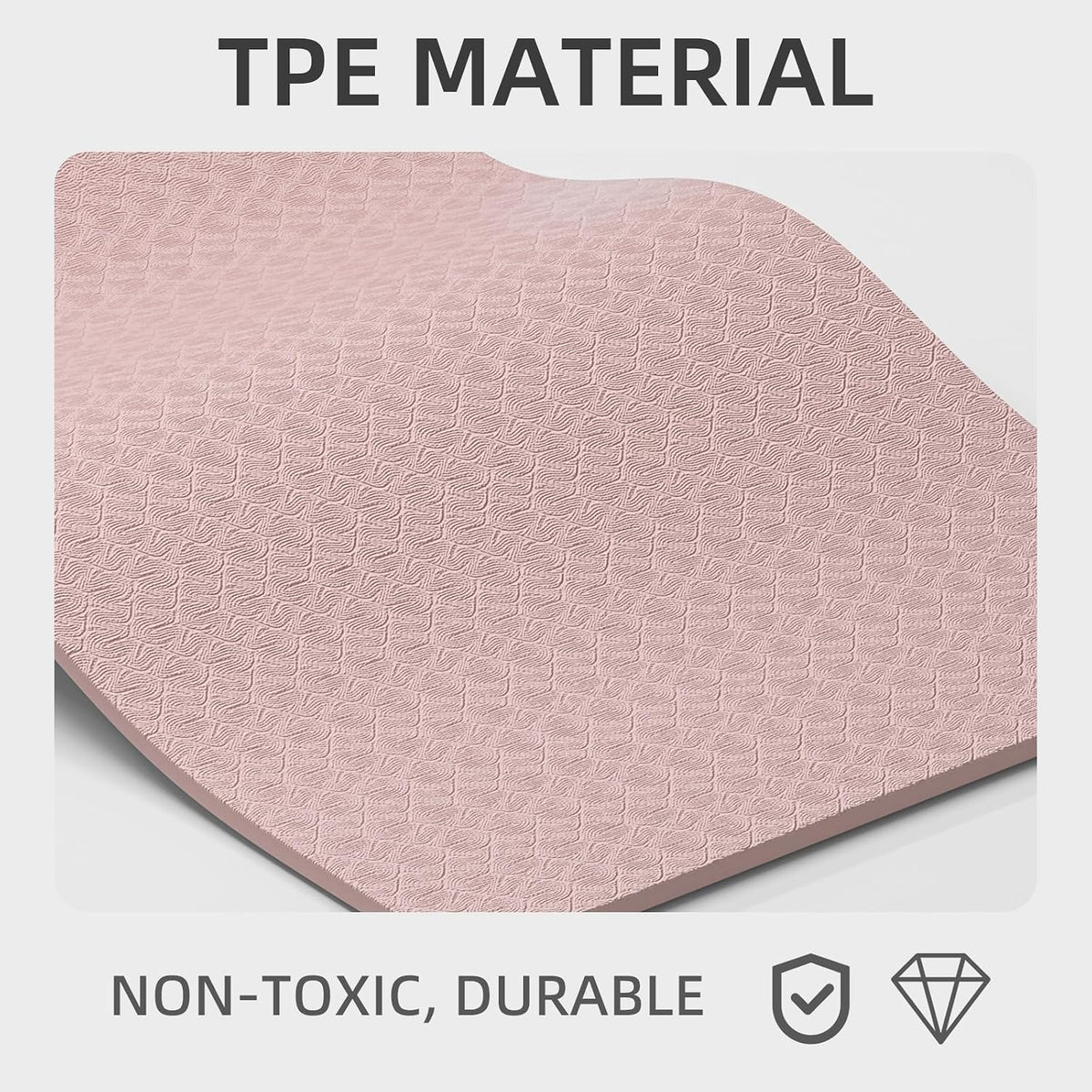 TPE Yoga Mat 72"x26"x0.4" Thick Non Slip Exercise Fitness Mat
