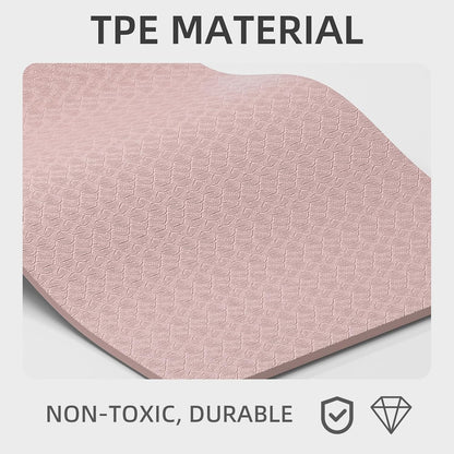 TPE Yoga Mat 72"x26"x0.4" Thick Non Slip Exercise Fitness Mat