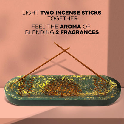 Incense Holder-Incense Burner/Ash Catcher-Handmade Wooden Insence Tray Home Decor 11x4x1.2 Inches