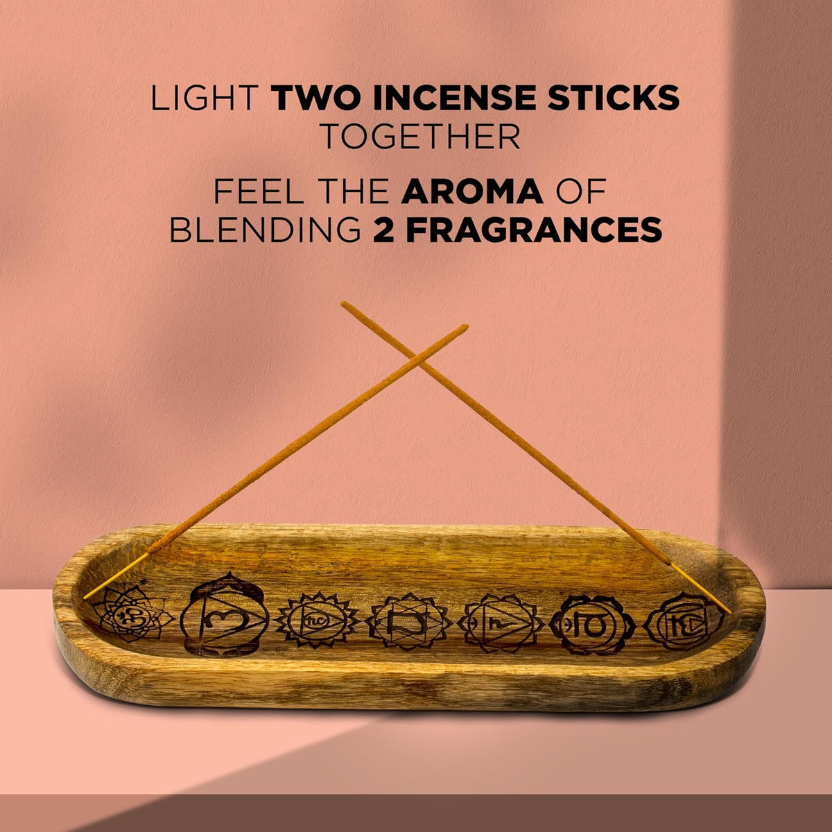 Incense Holder-Incense Burner/Ash Catcher-Handmade Wooden Insence Tray Home Decor 11x4x1.2 Inches