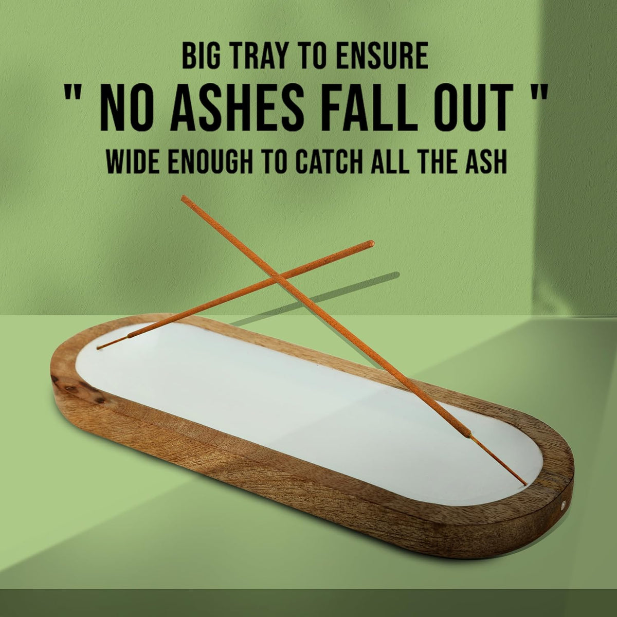 Incense Holder-Incense Burner/Ash Catcher-Handmade Wooden Insence Tray Home Decor 11x4x1.2 Inches