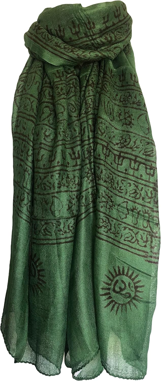 Indian Om Mantra Hand Block Printed Scarf Prayer Shawl