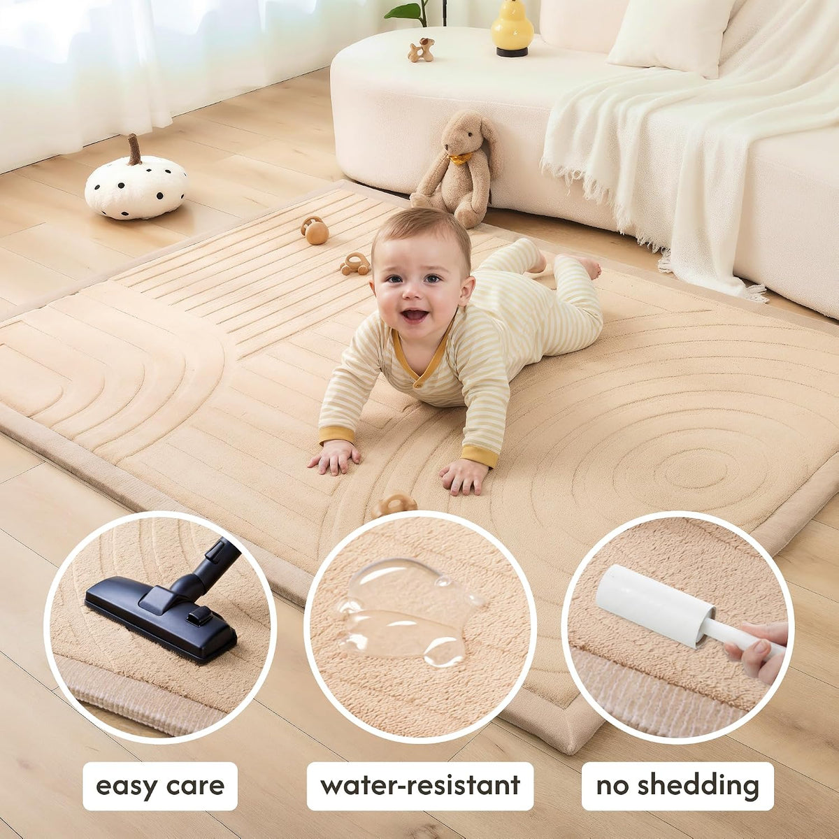 CloudSoft Mat for Floor 60" x 80" Beige