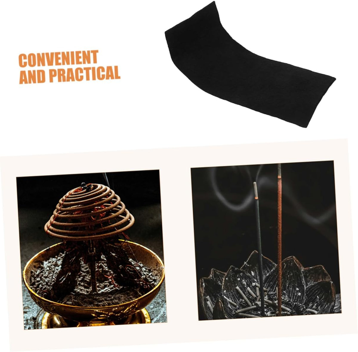 Fireproof Incense Burner Catcher Pad Black for Incense Burner
