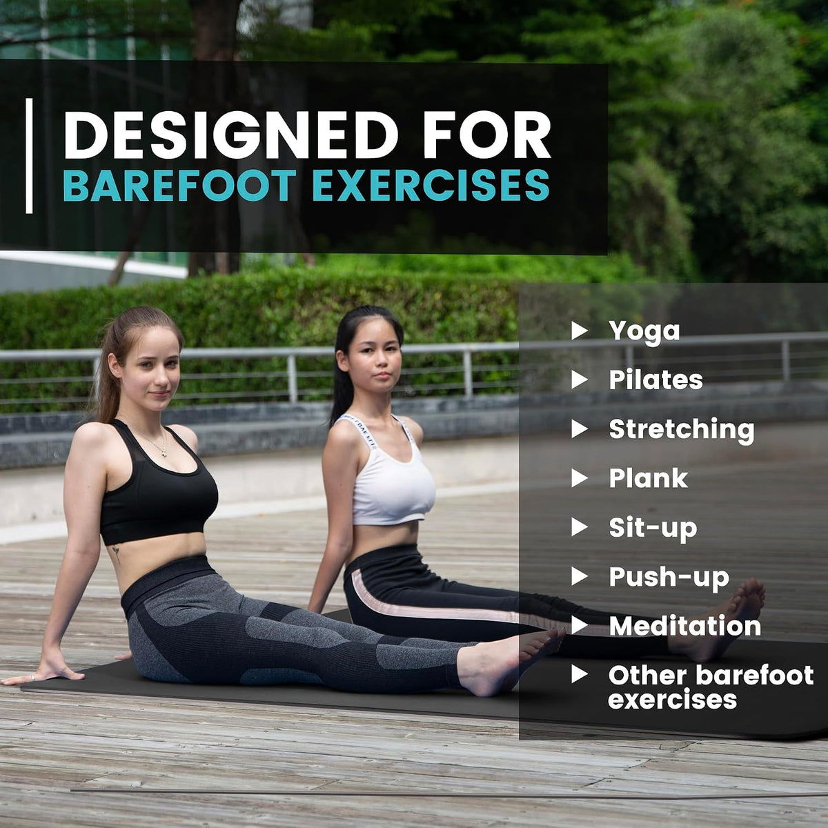 Large Yoga Mat for Men and Women 1/4 & 2/5 Inch Extra Thick TPE Fitness Mat for Home Gym Workout, Non-Slip, Eco Friendly Exercise Mat for Yoga, Pilates, Stretching, Meditation
