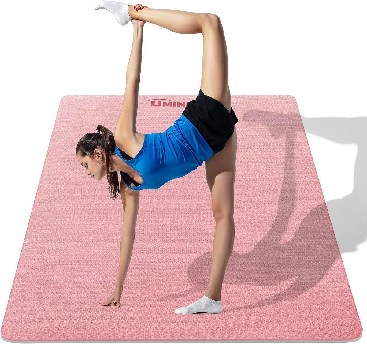 Large Yoga Mat for Men and Women 1/4 & 2/5 Inch Extra Thick TPE Fitness Mat for Home Gym Workout, Non-Slip, Eco Friendly Exercise Mat for Yoga, Pilates, Stretching, Meditation