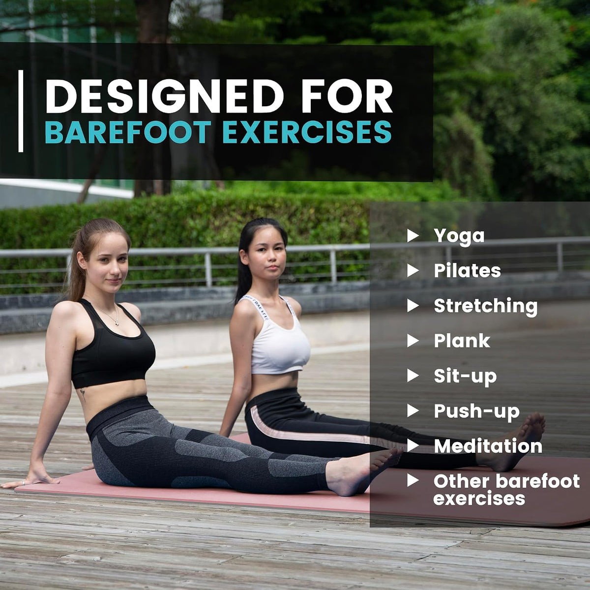 Large Yoga Mat for Men and Women 1/4 & 2/5 Inch Extra Thick TPE Fitness Mat for Home Gym Workout, Non-Slip, Eco Friendly Exercise Mat for Yoga, Pilates, Stretching, Meditation