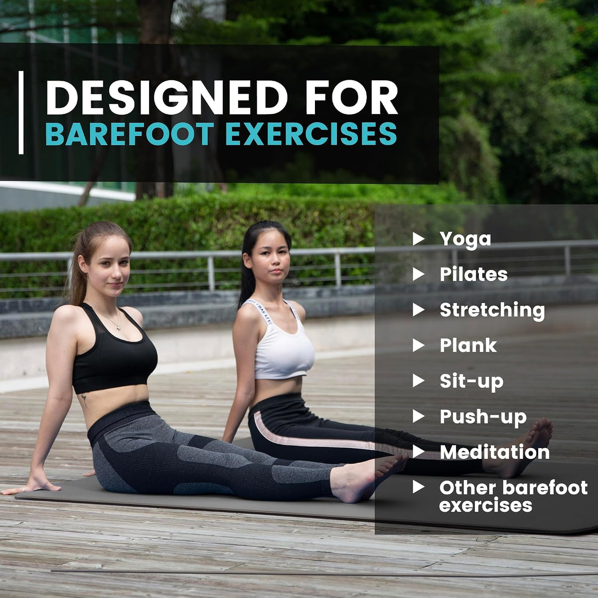 Large Yoga Mat for Men and Women 1/4 & 2/5 Inch Extra Thick TPE Fitness Mat for Home Gym Workout, Non-Slip, Eco Friendly Exercise Mat for Yoga, Pilates, Stretching, Meditation