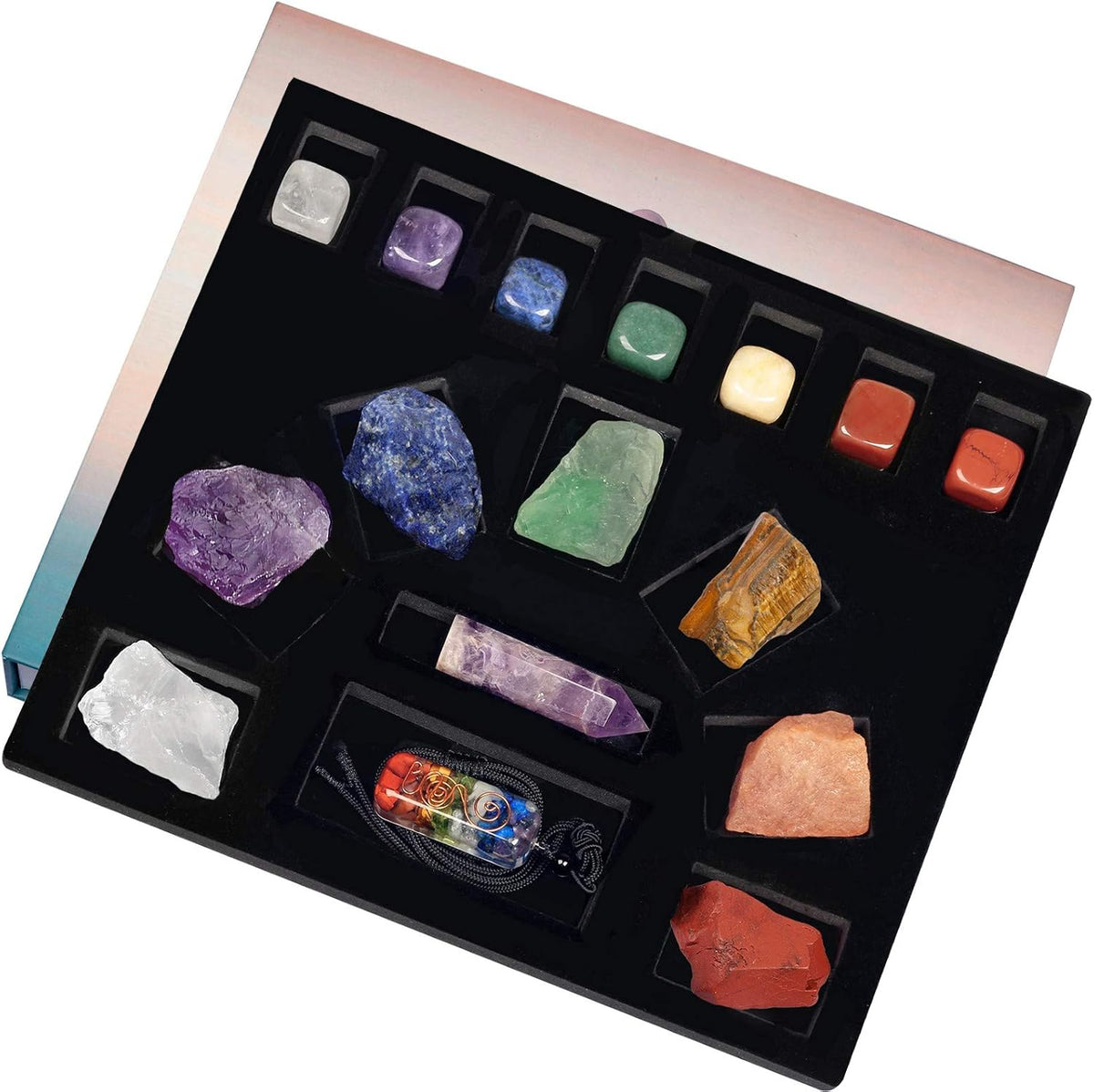 7 Chakra Reiki Healing Crystal Starter Collection Kit (16 PCS) Yoga Energy Stone Gift Set