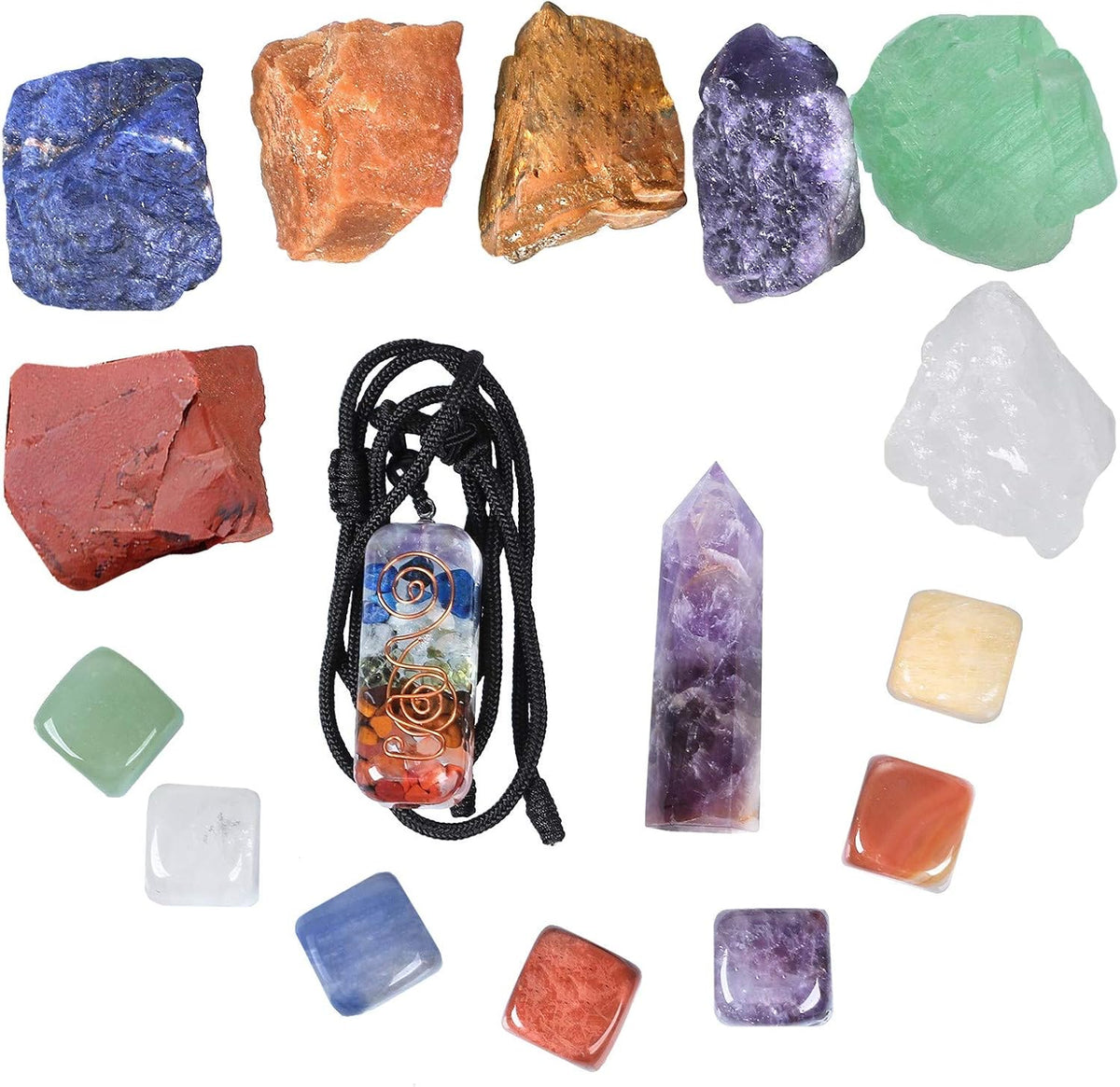 7 Chakra Reiki Healing Crystal Starter Collection Kit (16 PCS) Yoga Energy Stone Gift Set