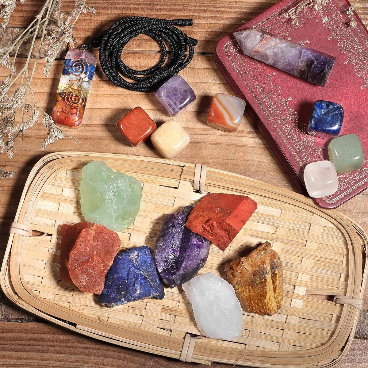 7 Chakra Reiki Healing Crystal Starter Collection Kit (16 PCS) Yoga Energy Stone Gift Set