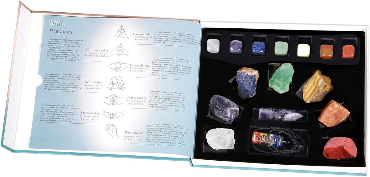 7 Chakra Reiki Healing Crystal Starter Collection Kit (16 PCS) Yoga Energy Stone Gift Set