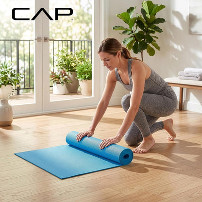 Non-Slip Yoga Mat for Home Workout & Pilates, Lightweight Exercise Fitness Mat with Textured Grip Surface, Portable Roll-Up Yoga Mat for Women & Men