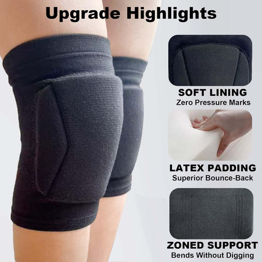 Volleyball Knee Pads for Men Women, Soft Elastic Sleeve, Black M (1 Pair)