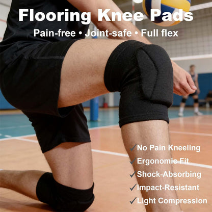Volleyball Knee Pads for Men Women, Soft Elastic Sleeve, Black M (1 Pair)