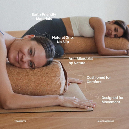 Cork Yoga Mat, Non Slip, 72 x 24 Inch, 3mm Thick
