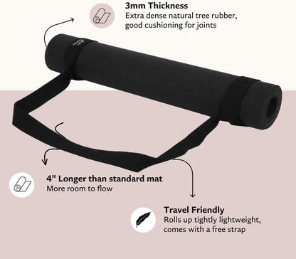 Cork Yoga Mat, Non Slip, 72 x 24 Inch, 3mm Thick