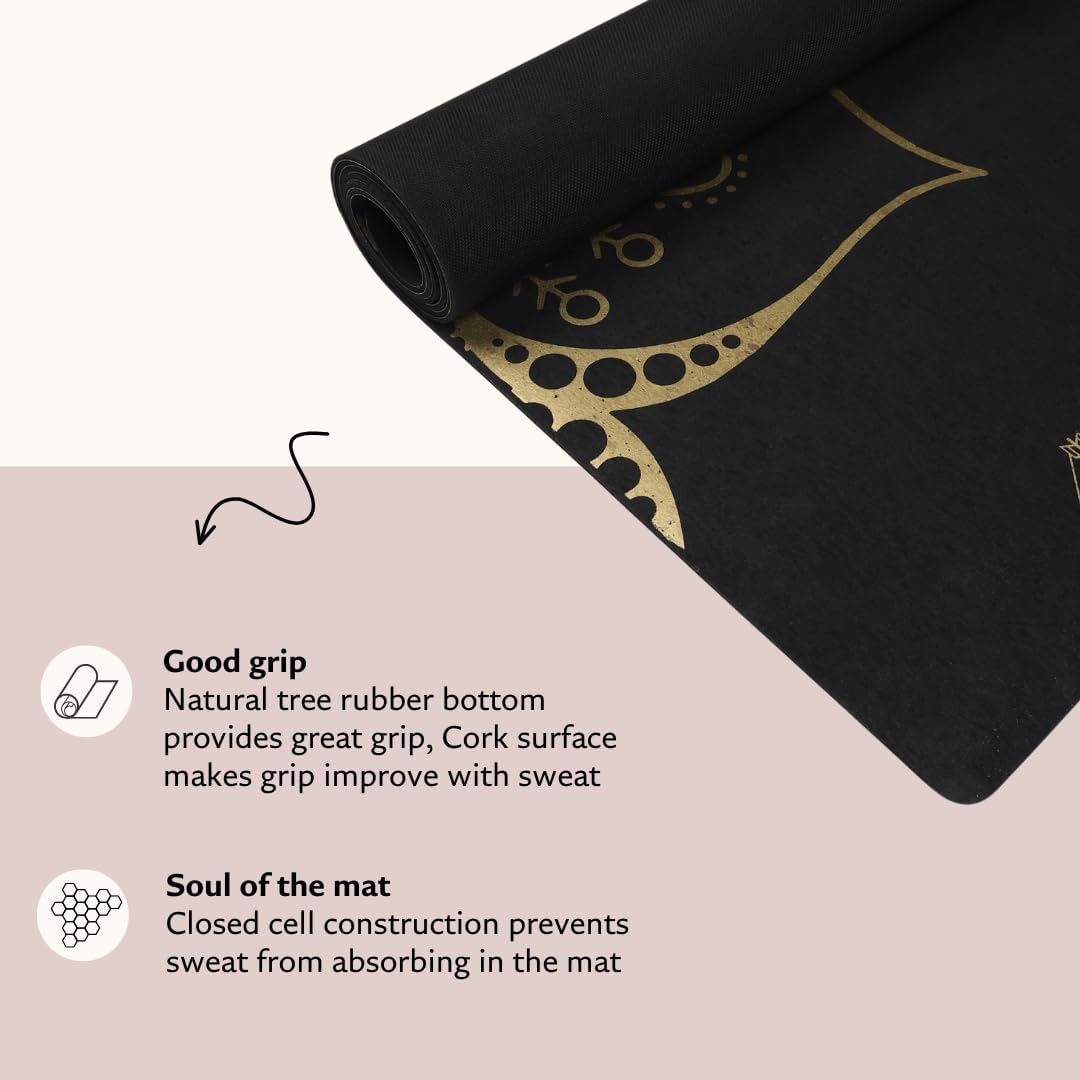 Cork Yoga Mat, Non Slip, 72 x 24 Inch, 3mm Thick