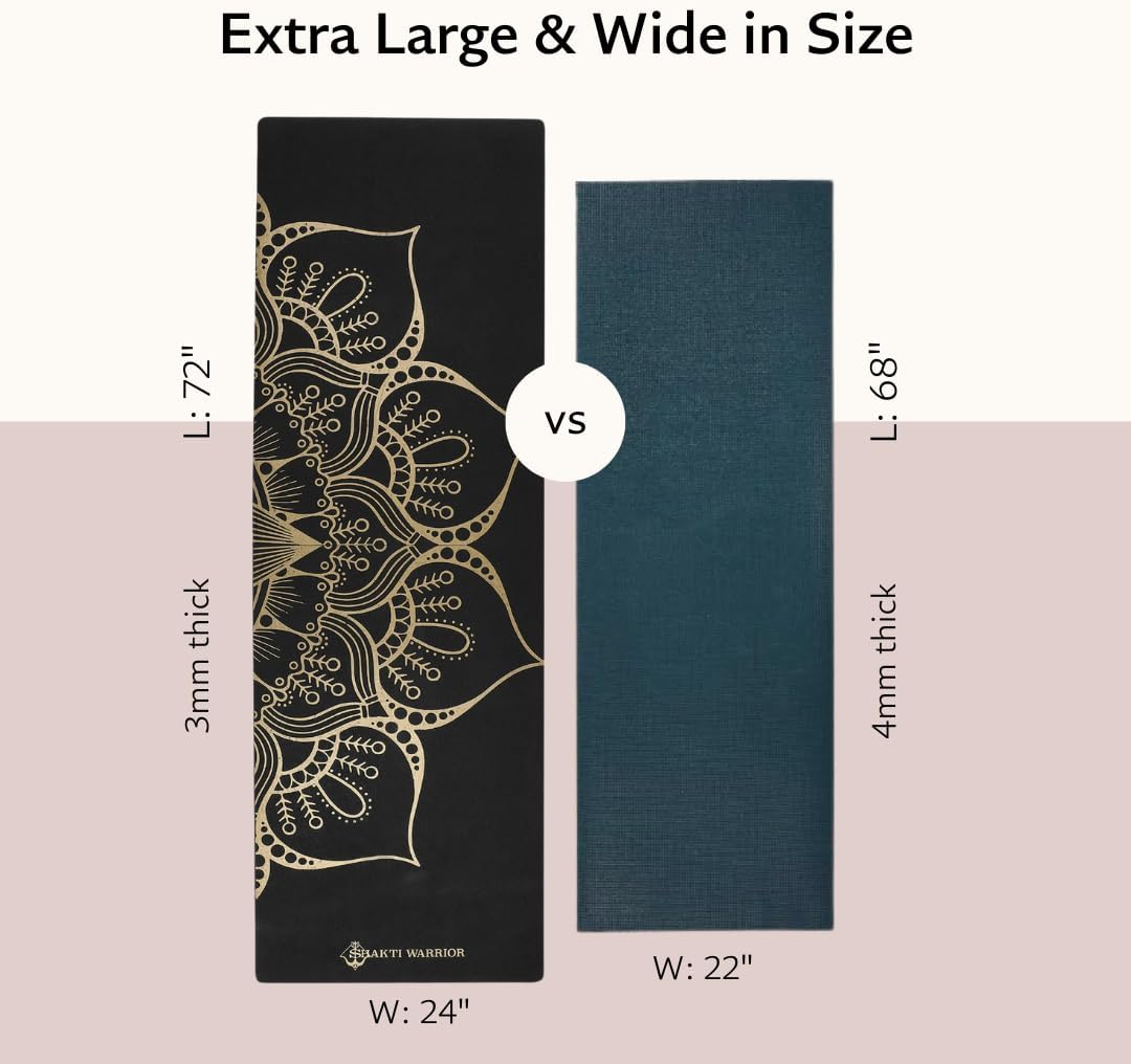 Cork Yoga Mat, Non Slip, 72 x 24 Inch, 3mm Thick