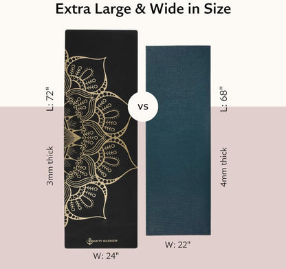 Cork Yoga Mat, Non Slip, 72 x 24 Inch, 3mm Thick