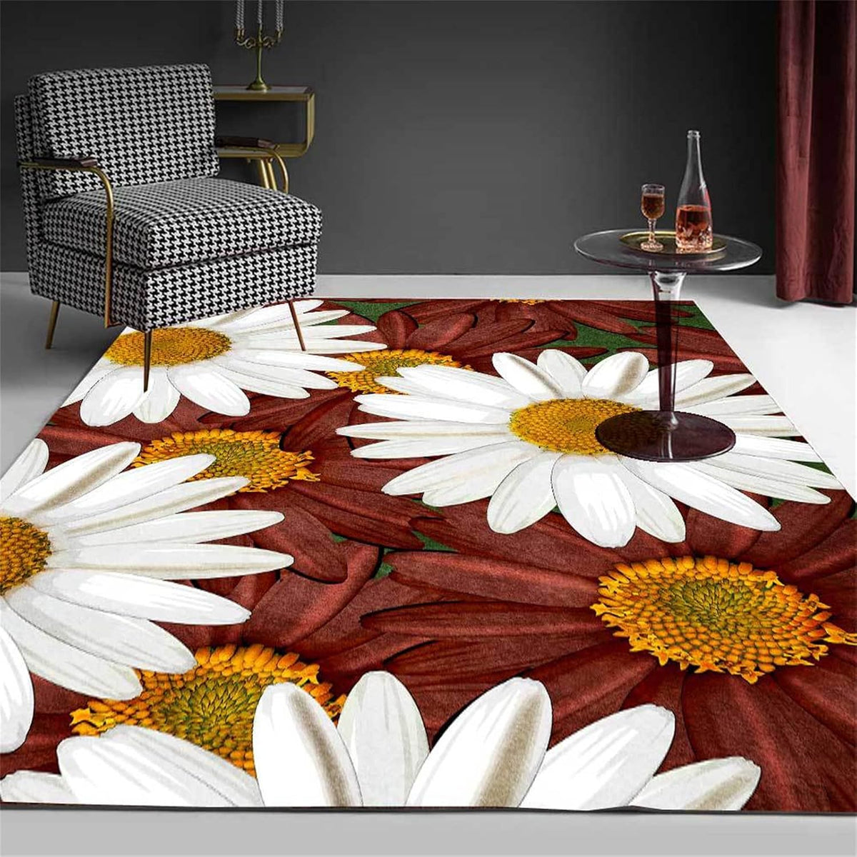 You are My Sunshine Sunflower Area Rug 6x8ft Beautiful Bee Butterfly Rug Indoor Low Pile Non-Shedding Carpet for Contemporary Retro Living Room Bedroom Yoga Mat Washable Non-Slip Rugs