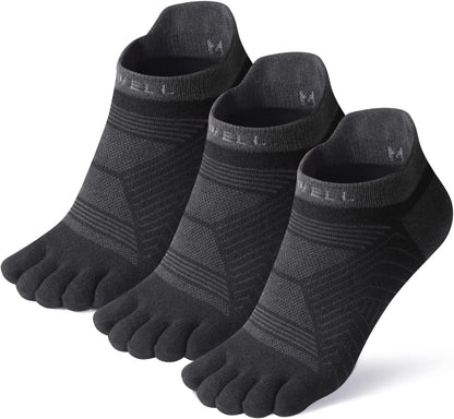 Toe Socks for Men/Women, COOLMAX Five Finger Socks, High Performance Athletic Toe Socks No Show (3Pairs)