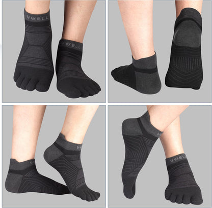 Toe Socks for Men/Women, COOLMAX Five Finger Socks, High Performance Athletic Toe Socks No Show (3Pairs)