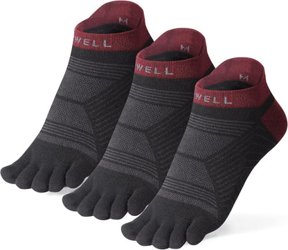 Toe Socks for Men/Women, COOLMAX Five Finger Socks, High Performance Athletic Toe Socks No Show (3Pairs)