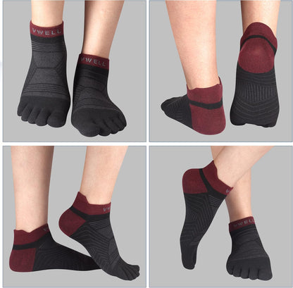 Toe Socks for Men/Women, COOLMAX Five Finger Socks, High Performance Athletic Toe Socks No Show (3Pairs)