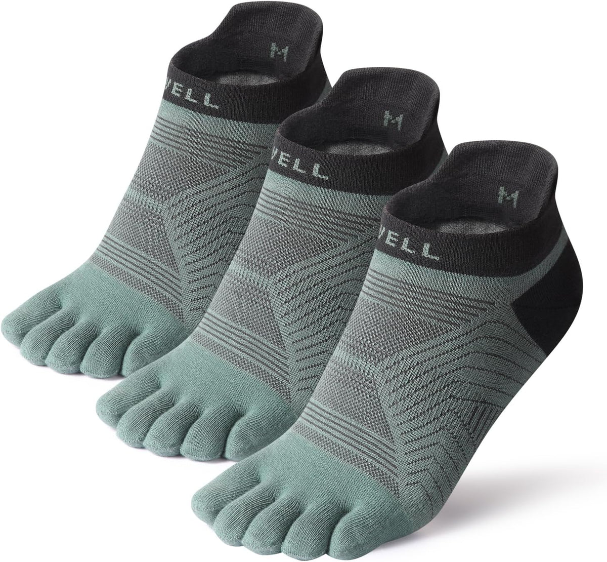 Toe Socks for Men/Women, COOLMAX Five Finger Socks, High Performance Athletic Toe Socks No Show (3Pairs)