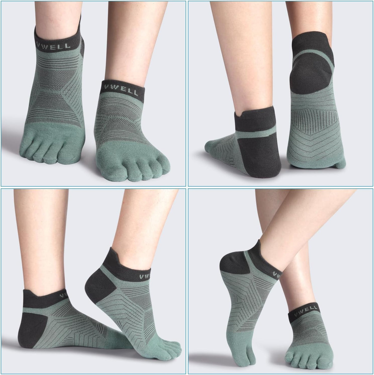 Toe Socks for Men/Women, COOLMAX Five Finger Socks, High Performance Athletic Toe Socks No Show (3Pairs)