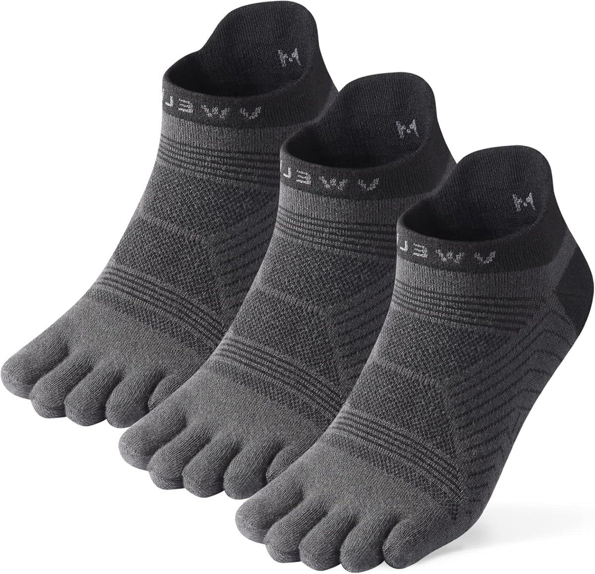 Toe Socks for Men/Women, COOLMAX Five Finger Socks, High Performance Athletic Toe Socks No Show (3Pairs)