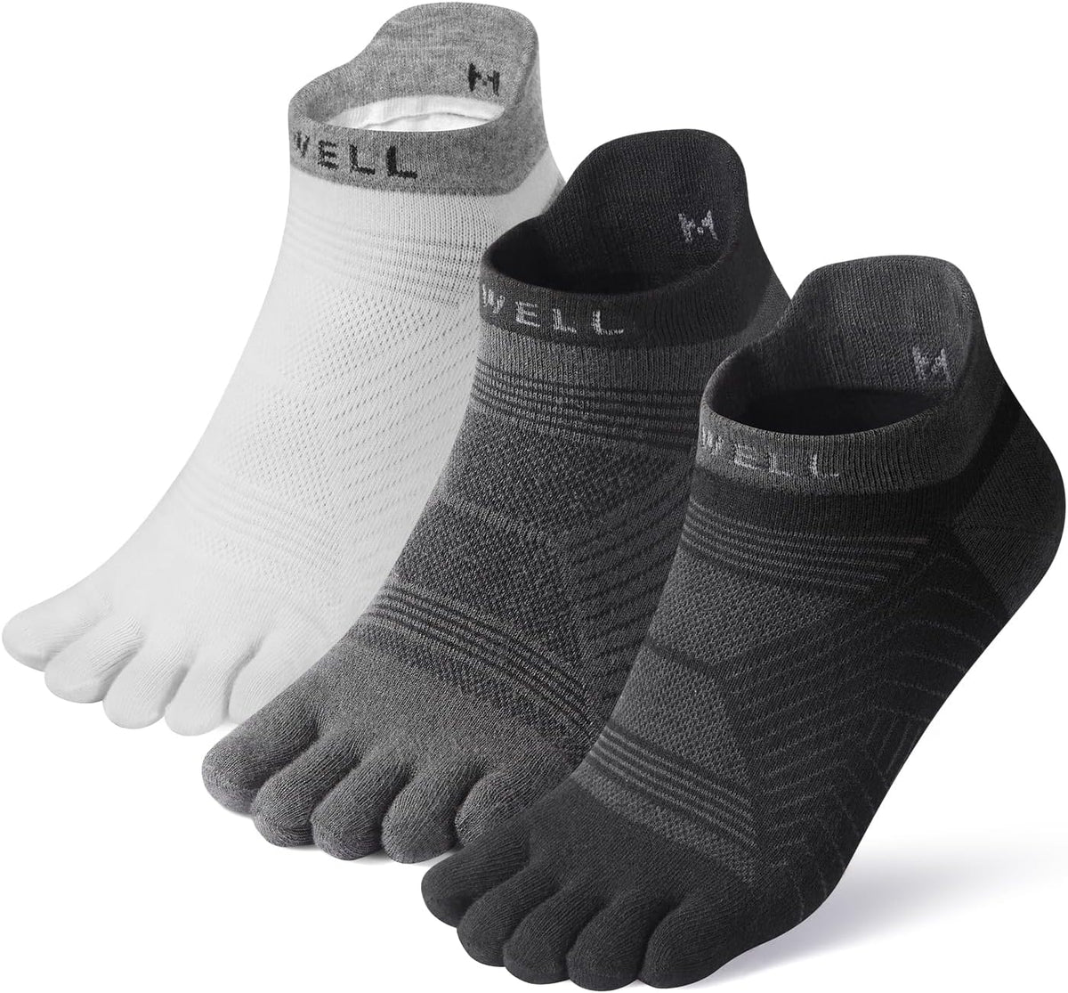 Toe Socks for Men/Women, COOLMAX Five Finger Socks, High Performance Athletic Toe Socks No Show (3Pairs)