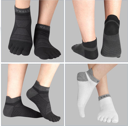 Toe Socks for Men/Women, COOLMAX Five Finger Socks, High Performance Athletic Toe Socks No Show (3Pairs)