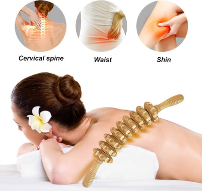 Wooden Massager Handheld Roller Trigger Point Massager Stick for Fascia, Cellulite, Muscle & Abdomen , Body Therapy Massager, Muscle Belly Relief Tool…