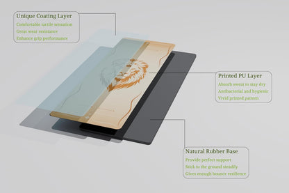 【 】 Yoga Mat * Beast Line -- Unique coating technique, Great wear resistance for a long service life, Vividly printed pattern, Natural rubber base, Strong bounce resilience, Absorb sweat instantly to stay dry, Clean and hygienic.