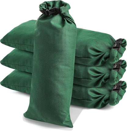 4 Pack Sandbags for Flooding, Reusable Flood Water Barrier Sand Bags, 27"x11" Thickened Canvas Rain Wind Sand Bags with Insert Buckle for Home Door Window Basement Garage Floor