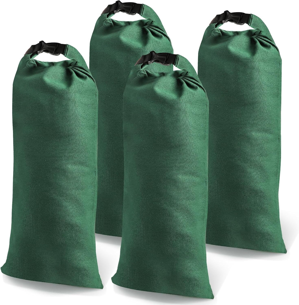 4 Pack Sandbags for Flooding, Reusable Flood Water Barrier Sand Bags, 27"x11" Thickened Canvas Rain Wind Sand Bags with Insert Buckle for Home Door Window Basement Garage Floor