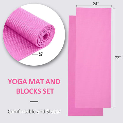 All Purpose Thick High Density No Tear Exercise Yoga Mat with Strap & Lightweight Features for Indoor & Outdoor Use