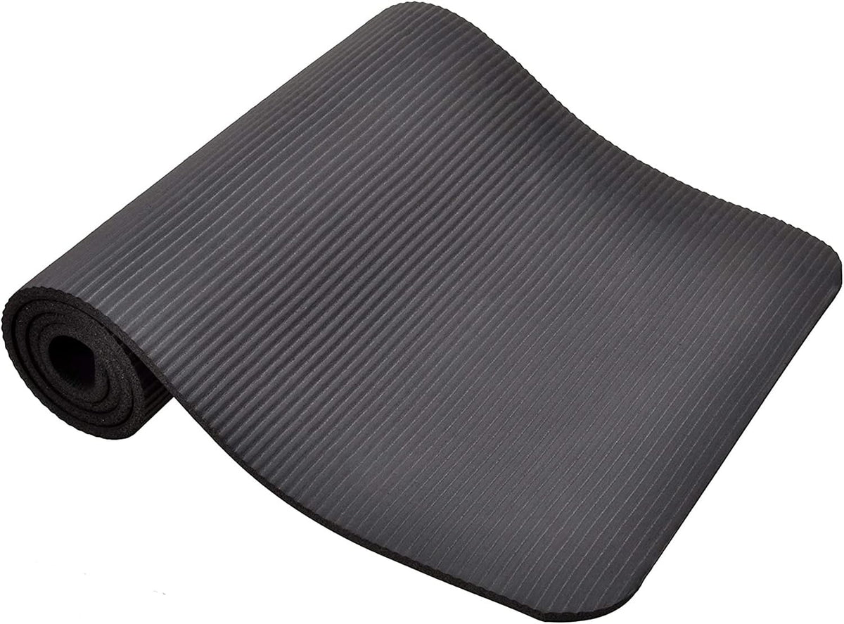 All Purpose 1/2-Inch Extra Thick High Density Anti-Tear Exercise Yoga Mat and Knee Pad with Carrying Strap, Multiple Colors